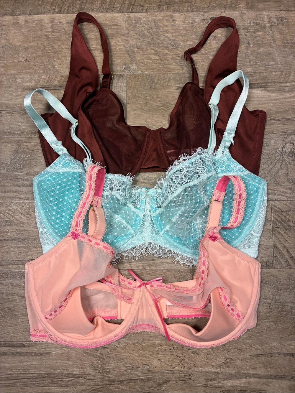 Victoria Secret Bundle 3 Underwired Bras Balconette Push Up Without Padding